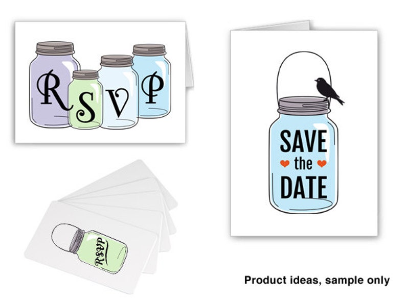 Download Mason jar clip art wedding invitation save the date RSVP ...