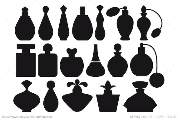 Perfume Bottles SVG Files Digital Clip Art Set Apothecary 