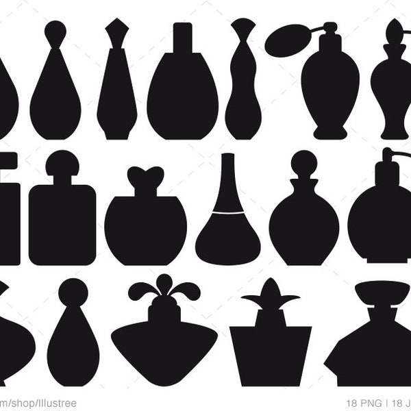 Perfume bottles SVG files, digital clip art set, apothecary jars for shops, scrap bookig, commercial use, PNG, EPS, instant download