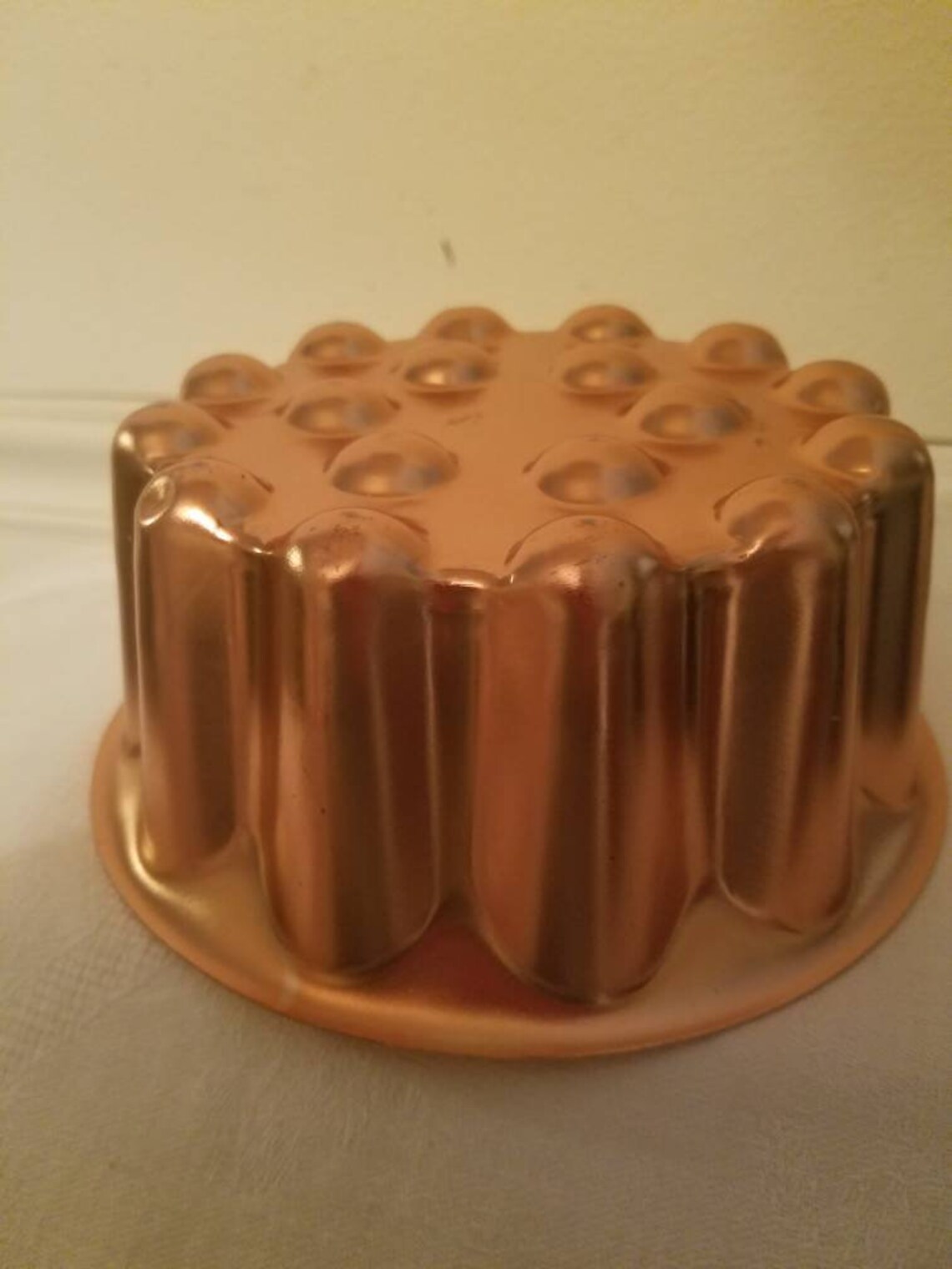 Vintage Copper Jello Mold Aluminum Round Etsy