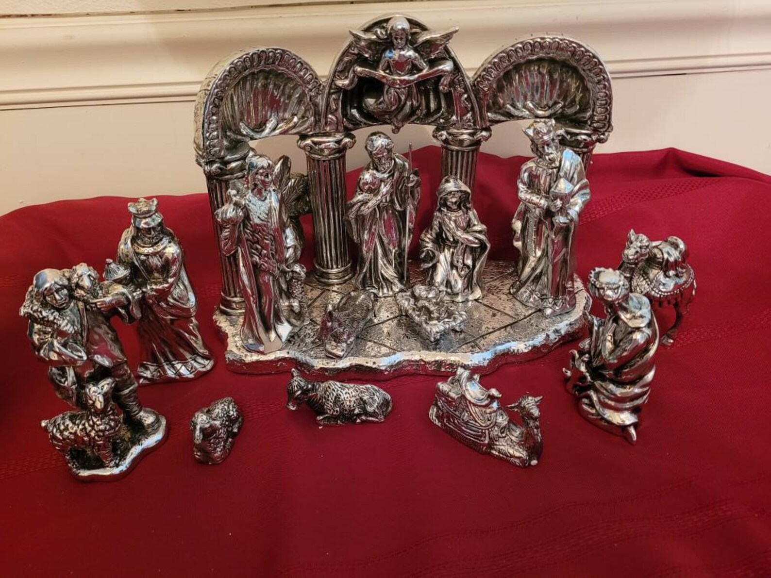 Towle Silver Plated Nativity Set Original Box 14 Pieces Etsy