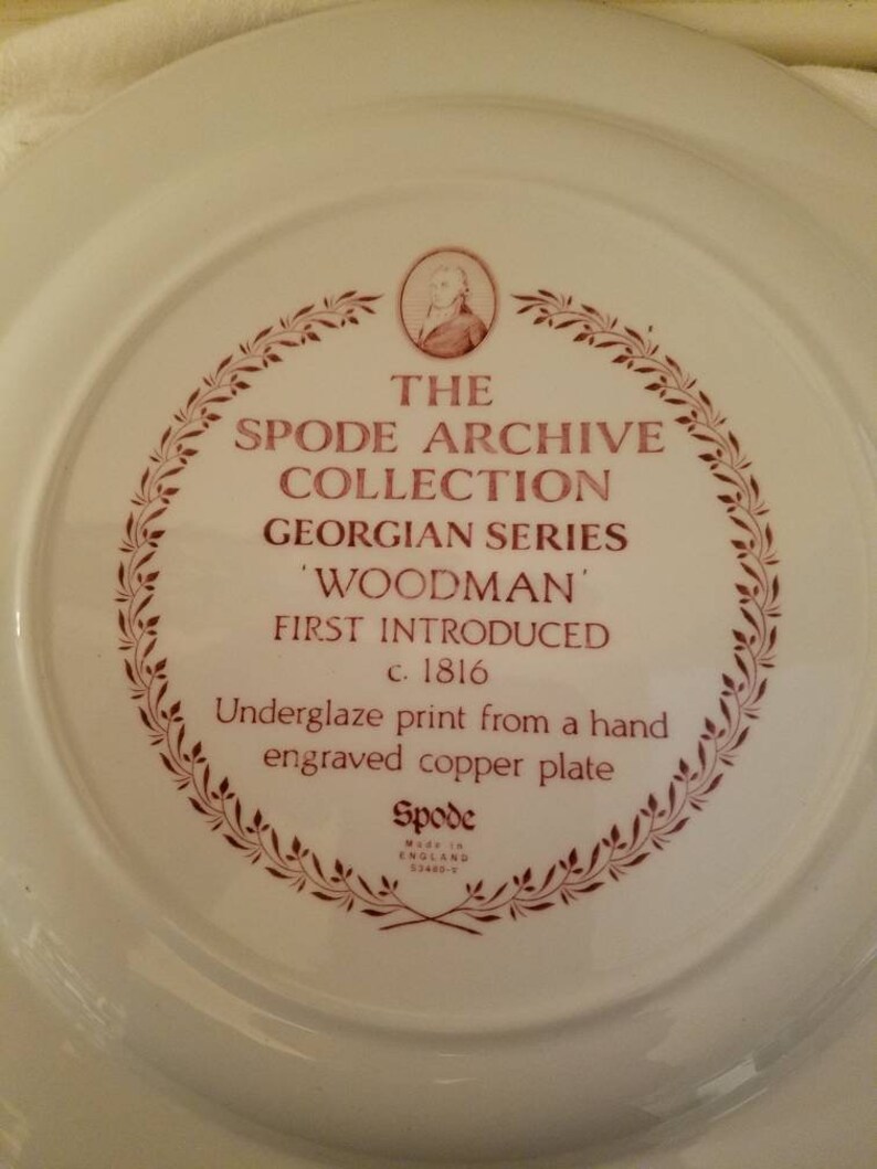 Spode Plate Georgian Series Woodman