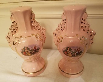 Vintage Victorian  Bedside Table Lamps  Pair     boxB