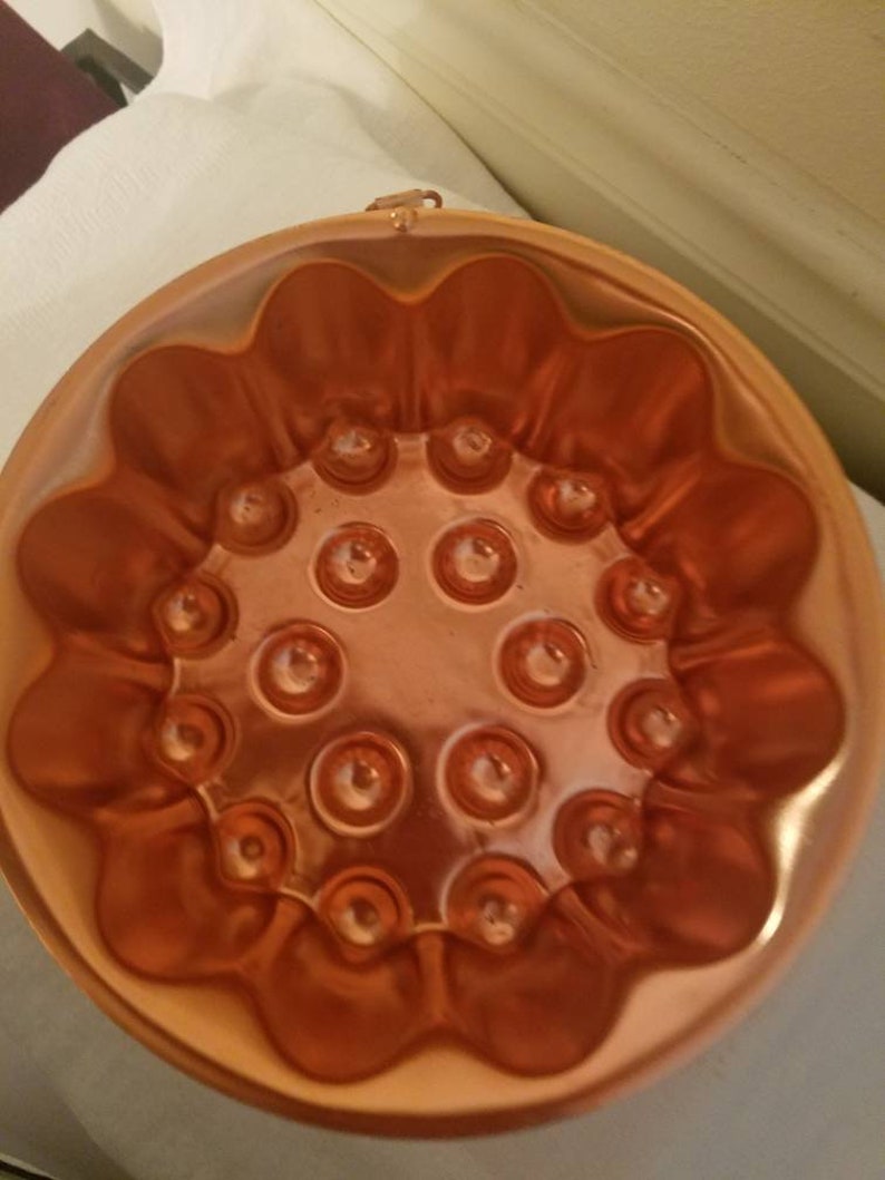 Vintage Copper Jello Mold Aluminum Round Etsy
