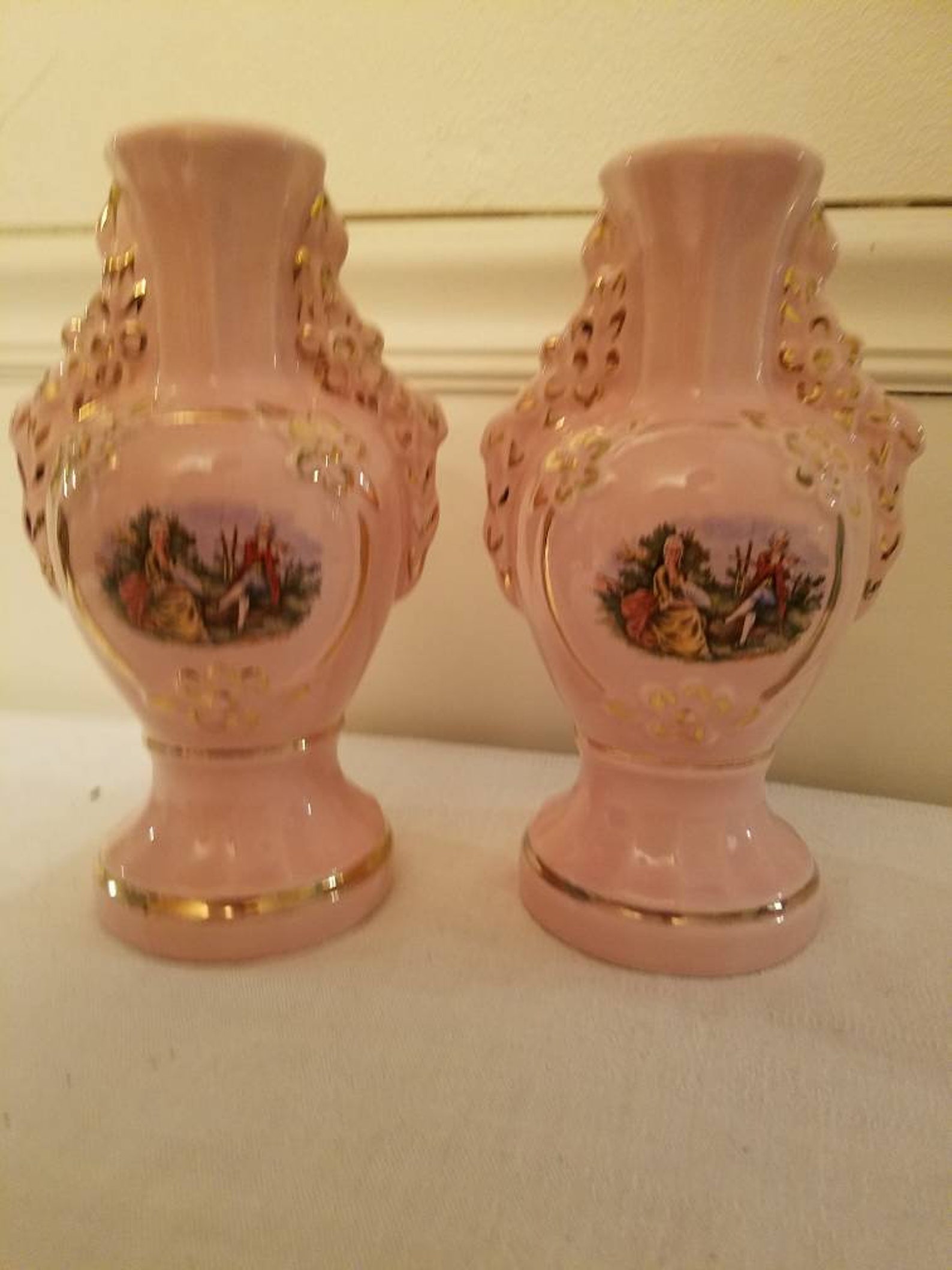 Vintage Victorian Bedside Table Lamps Pair Price Reduced Etsy