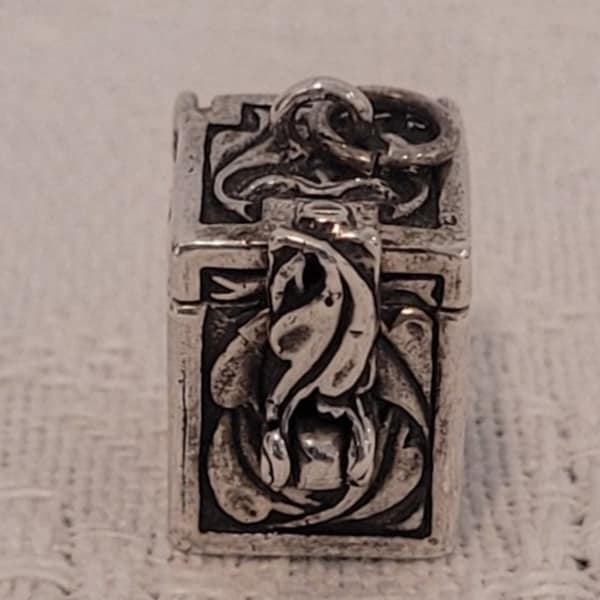 Vintage Sterling Silver Prayer Box Pendant/Charm