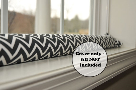 Chevron Door Stopper Draft Dodger Sleeve Draught Excluder Cover Custom Length Black White Geometric Window Snake Masculine Wind Blocker