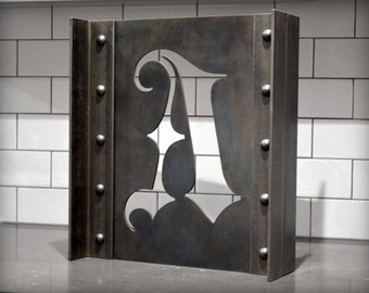 Personalized Industrial Steel I-Beam Monogram Display