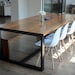 Dining Table, Steel and Wood Dining Table, Steel Tube and Walnut Dining ...