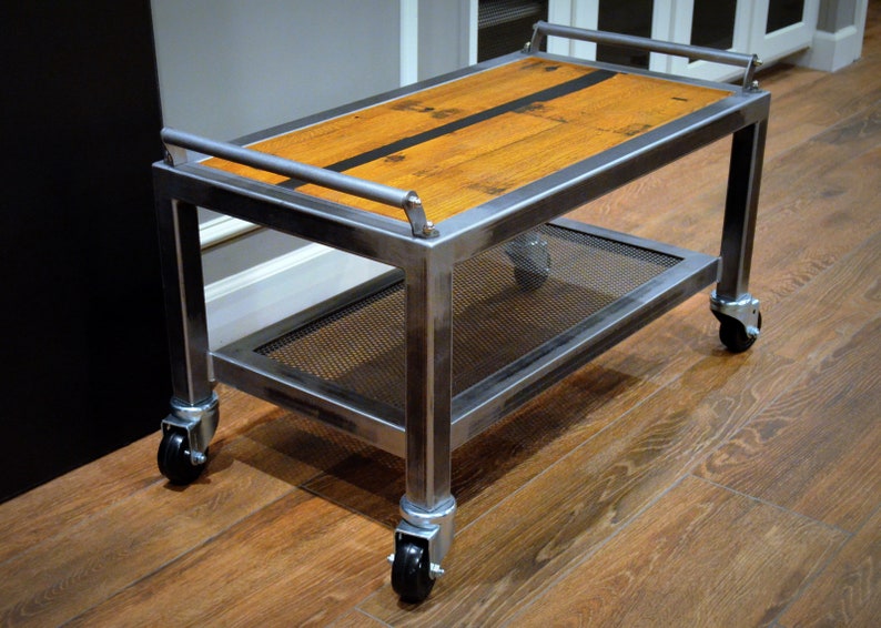 Industrial Coffee Table on Casters Etsy