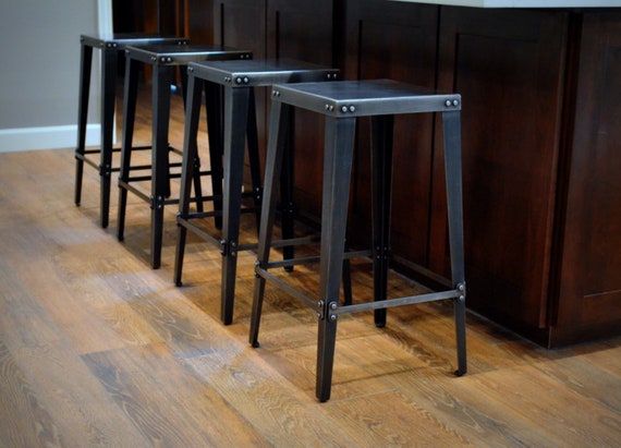 Industrial Bar Stool in Steel Etsy