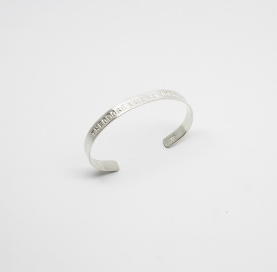personalised silver bangle baby