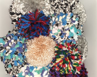 6 Catnip Pom Pom Ball Cat Toys - Handmade, Mixed Colors