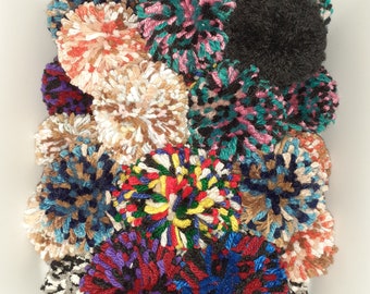 6 Catnip Pom Pom Cat Toys - Handmade 3-inch Assorted Colors