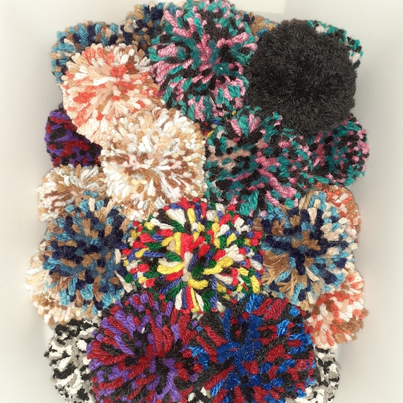 6 Catnip Pom Pom Cat Toys - Handmade 3-inch Assorted Colors