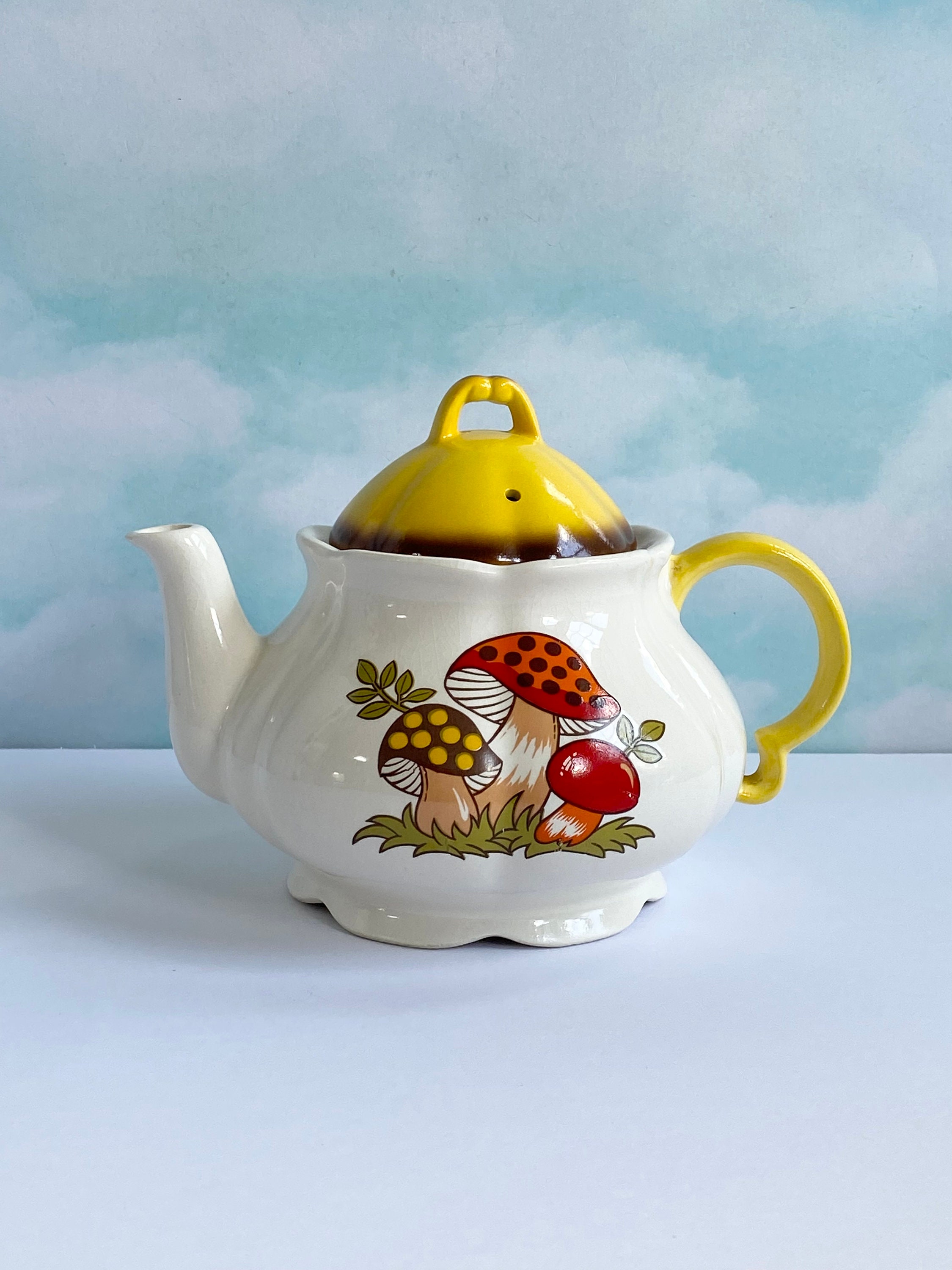 Vintage Merry Mushroom Teapot 