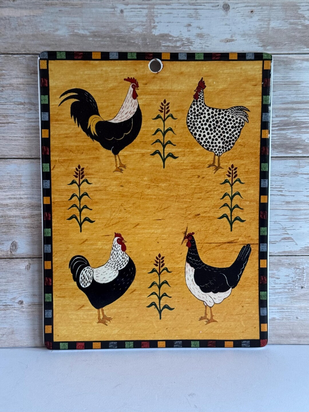 Kimble Chicken Vintage Warren Kimble Chicken Trivet: Americana Kitchen Decor - Etsy