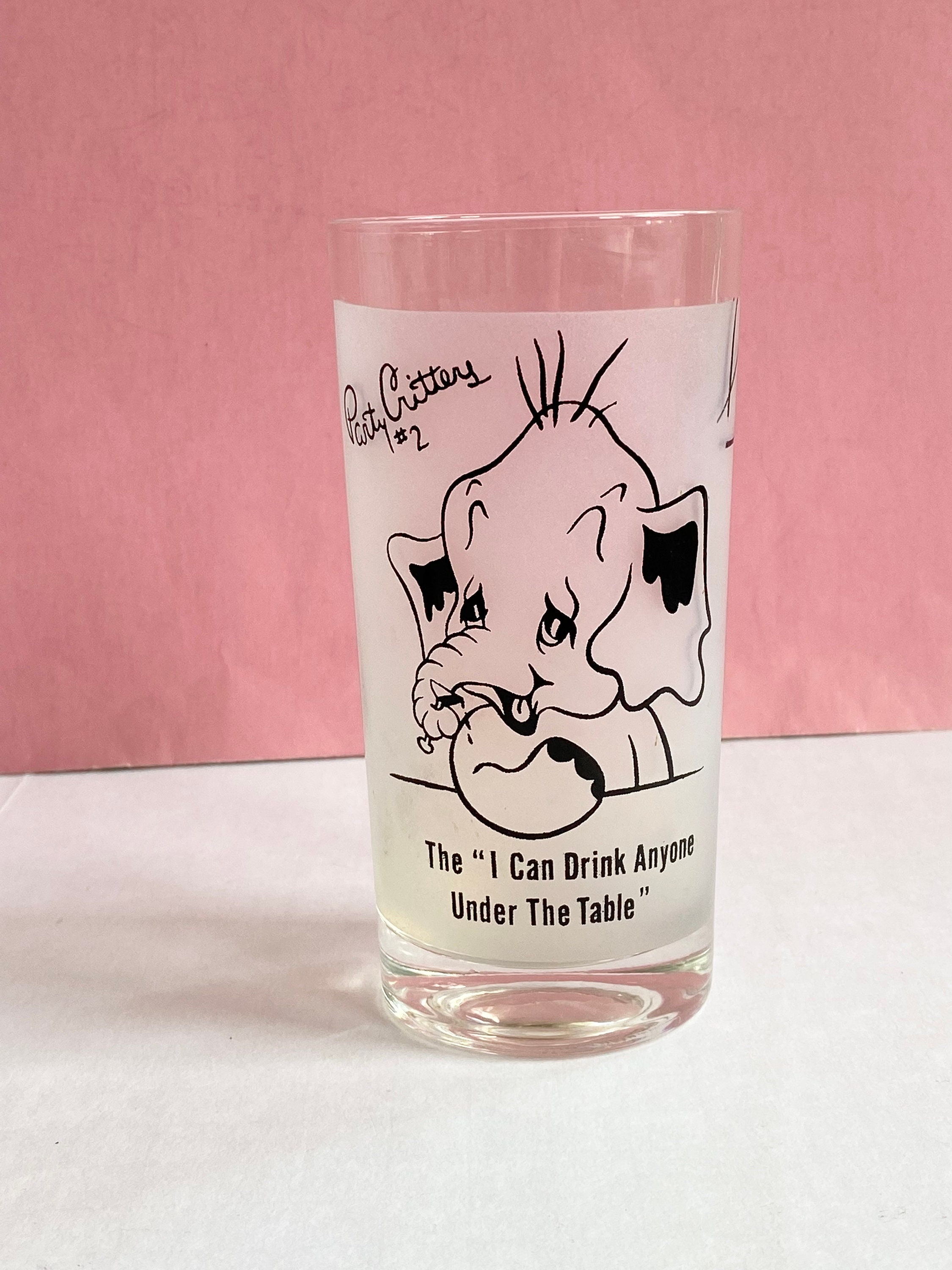 Hipster Elephant with a top hat drinking glass — Mixing Spirits