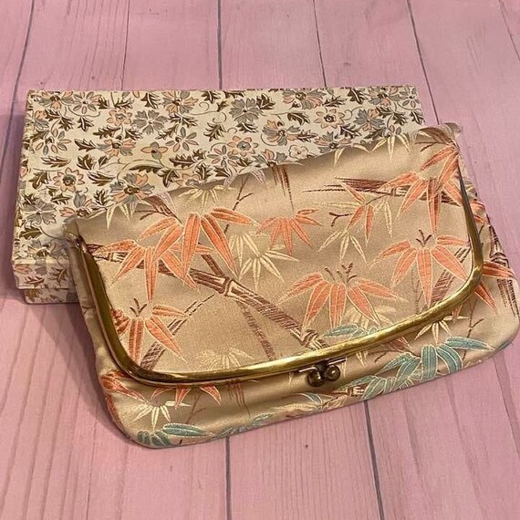 Vtg M. Yamamoto & Co Silk Clutch Purse w/ Original