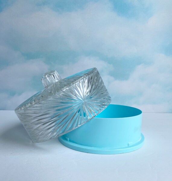 Vtg Acrylic Powder Dish with Lid, Celebrity Inc. … - image 1