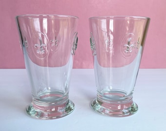 La Rochere Fleur De Lys 10 Ounce Glasses, Set of 2 Double Old Fashioned Glassware, Made in France