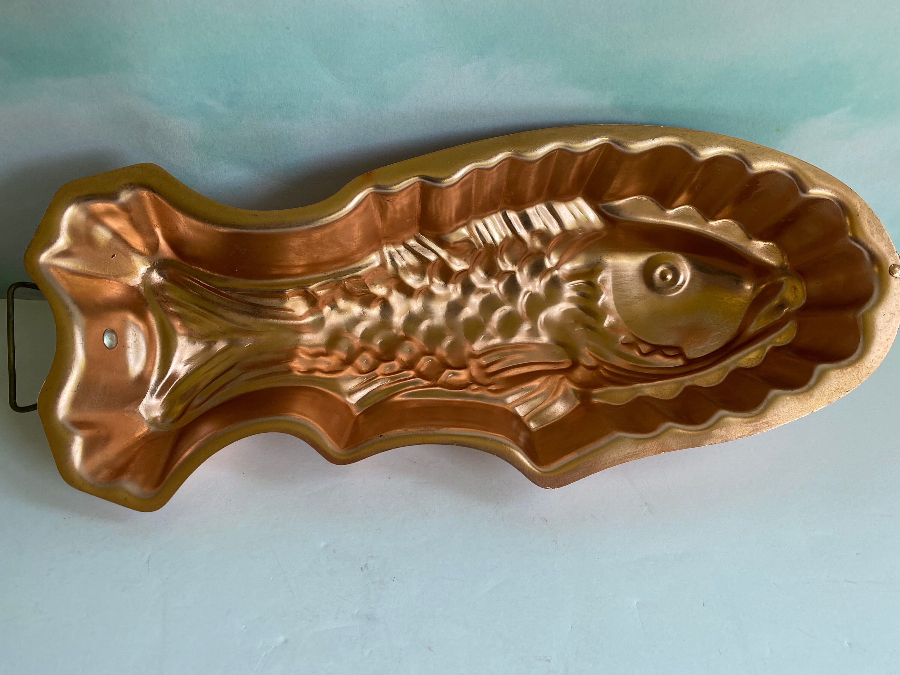 Vtg Cooper Mold Fish Gelatin Mold Fish Design Kitchen Decor Etsy