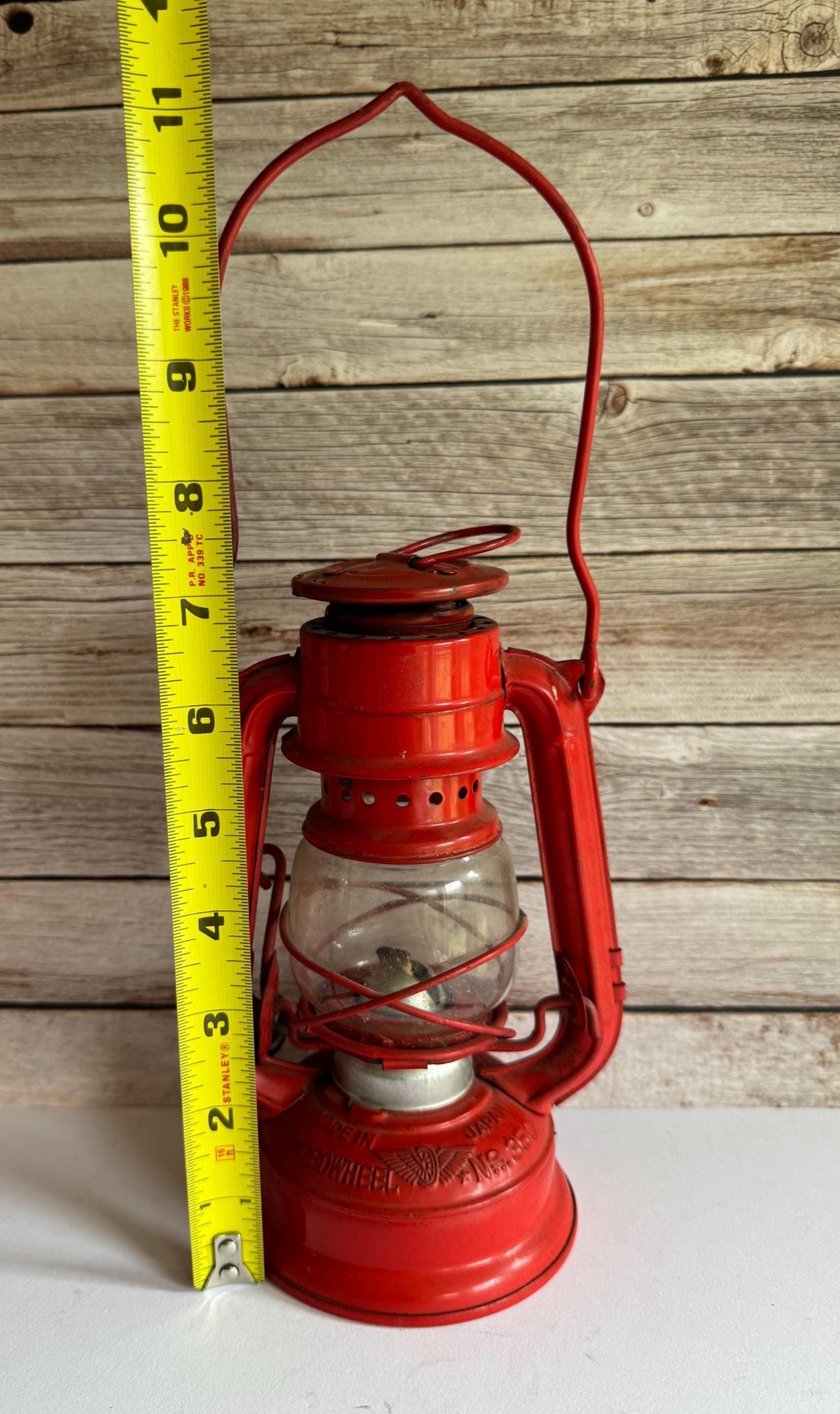 Vintage Red Oil Lantern: Winged Wheel No. 350, Metal & Glass - Etsy