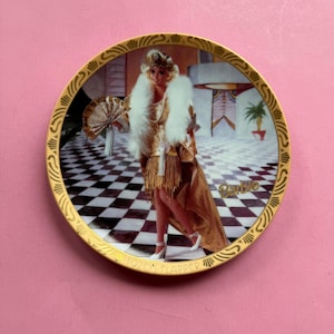 Vtg Barbie Collectible Plate, 1920's Flapper Design 1995 Collectible Porcelain Plate