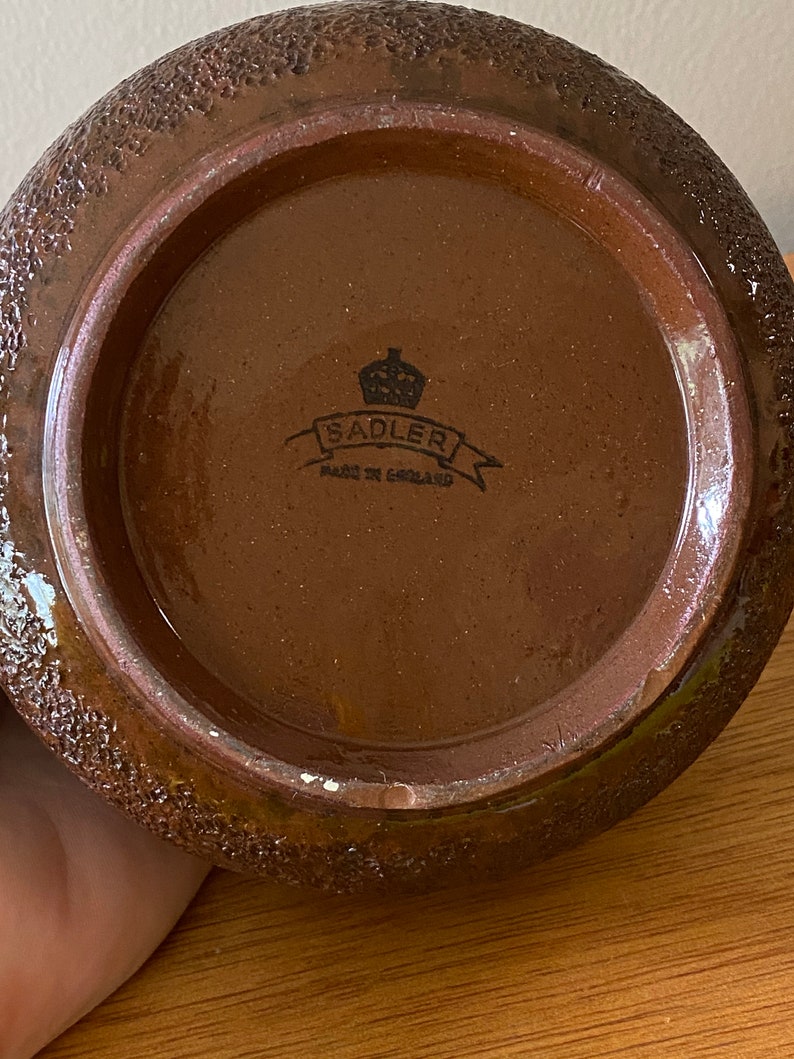Small Brown Half Tortoise Shell Design Half Textured Teapot Sadler Glazed Tortoise Shell Design and Textured Teapot Made in England Vtg