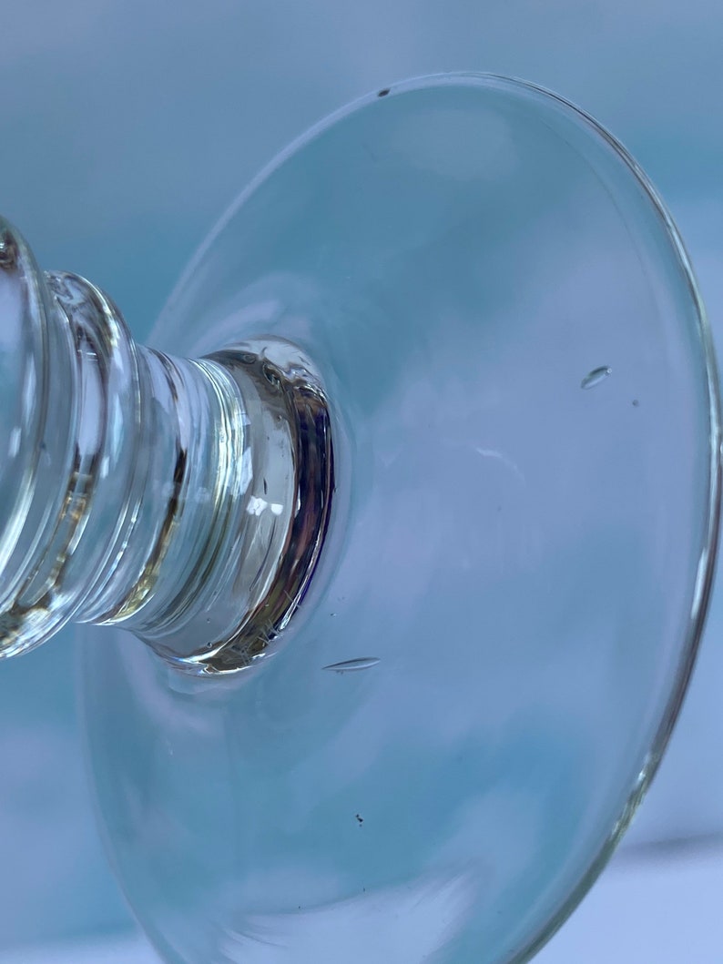Vtg Cobalt Blue Glass Bud Vase With Clear Stem Hand Blown Etsy