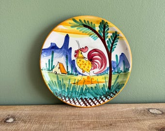 Vintage Deruta Rooster Italy Saucer/ Small Plate