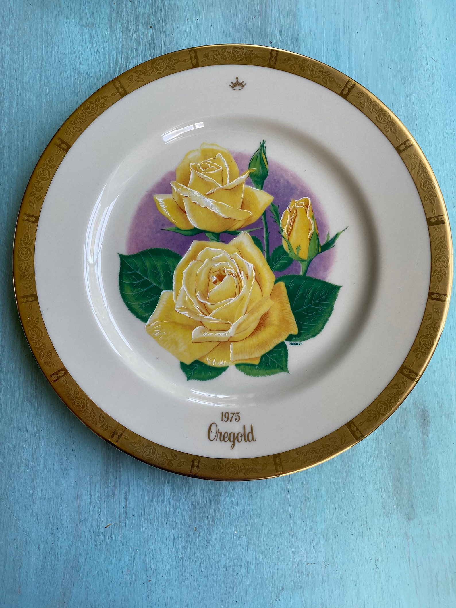 Vtg Rose Collector's Plate, All American Rose Selections Plate 1975 ...