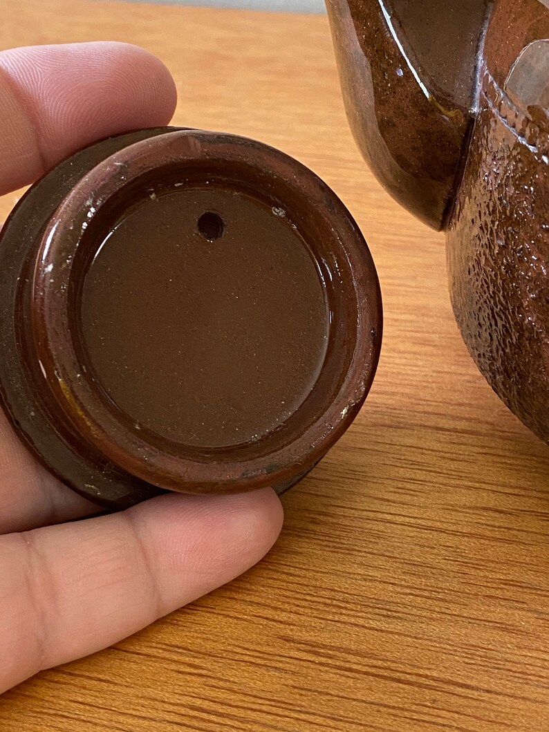 Small Brown Half Tortoise Shell Design Half Textured Teapot Sadler Glazed Tortoise Shell Design and Textured Teapot Made in England Vtg