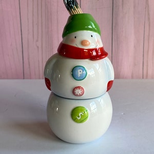 Hallmark Snowman Salt and Pepper Shakers With Toothpick - Etsy