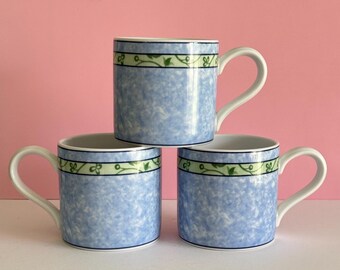 Tazas de café vintage Wedgwood con diseño de acuarela, juego de 3