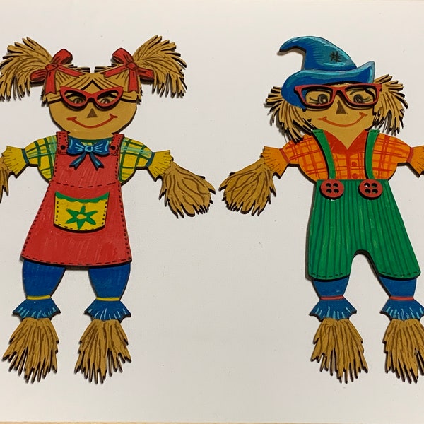 DIGITAL DIY Scarecrow set, SVG, dxf, cut file, Autumn, scarecrow Craft kit, Paint your own, crafting, scarecrow painting, make your own kits