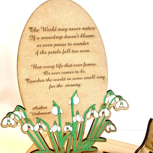 DIGITAL Snowdrop Memorial Bench, Snowdrops, svg/dxf,cut files,Missed Loved One, Memorial Plaque and Bench