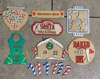Conjunto DIGITAL de bandejas escalonadas de pan de jengibre, SVG, dxf, pan de jengibre, Navidad, bandeja escalonada, kit de artesanía, pintar el suyo propio, elaboración navideña, hornear