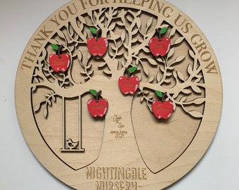 Digital file Gift for Apple tree, SVG, DXF, teacher gift, thank you gift, Apple, appreciation gift, teaching assistant gift, thank you gift