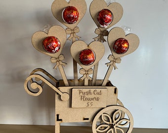 DIGITAL heart Chocolate holder, Chocolate Cart, Heart flowers, Valentines hearts, Valentine lindt,Lindt, Chocolate Holder SVG, DXF, Cut File