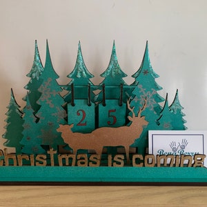 DIGITAL Countdown, reindeer, stag, Christmas Countdown, Winter Scene, Snowflakes SVG, DXF, Cut File