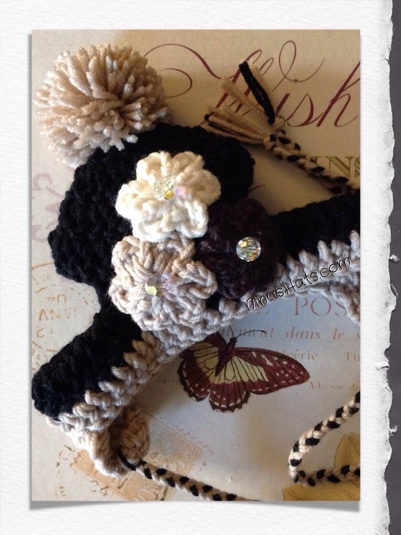 Color Dog Hat BlackWhiteBeige