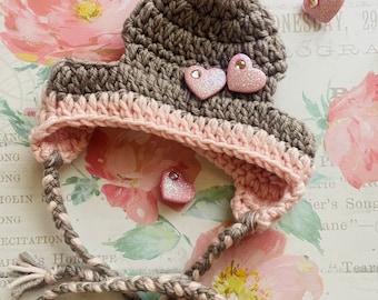 Valentine’s Day Dog Hat - Handmade Crochet Hat - Chihuahua Dog Accessories - Small Dog Hat