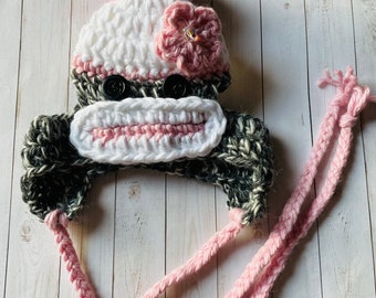 Crochet Sock Monkey Hat for Dogs – Handmade Pet Costume for Small Dogs and Puppies | Funny Dog Hat for Halloween, Photos & Gifts