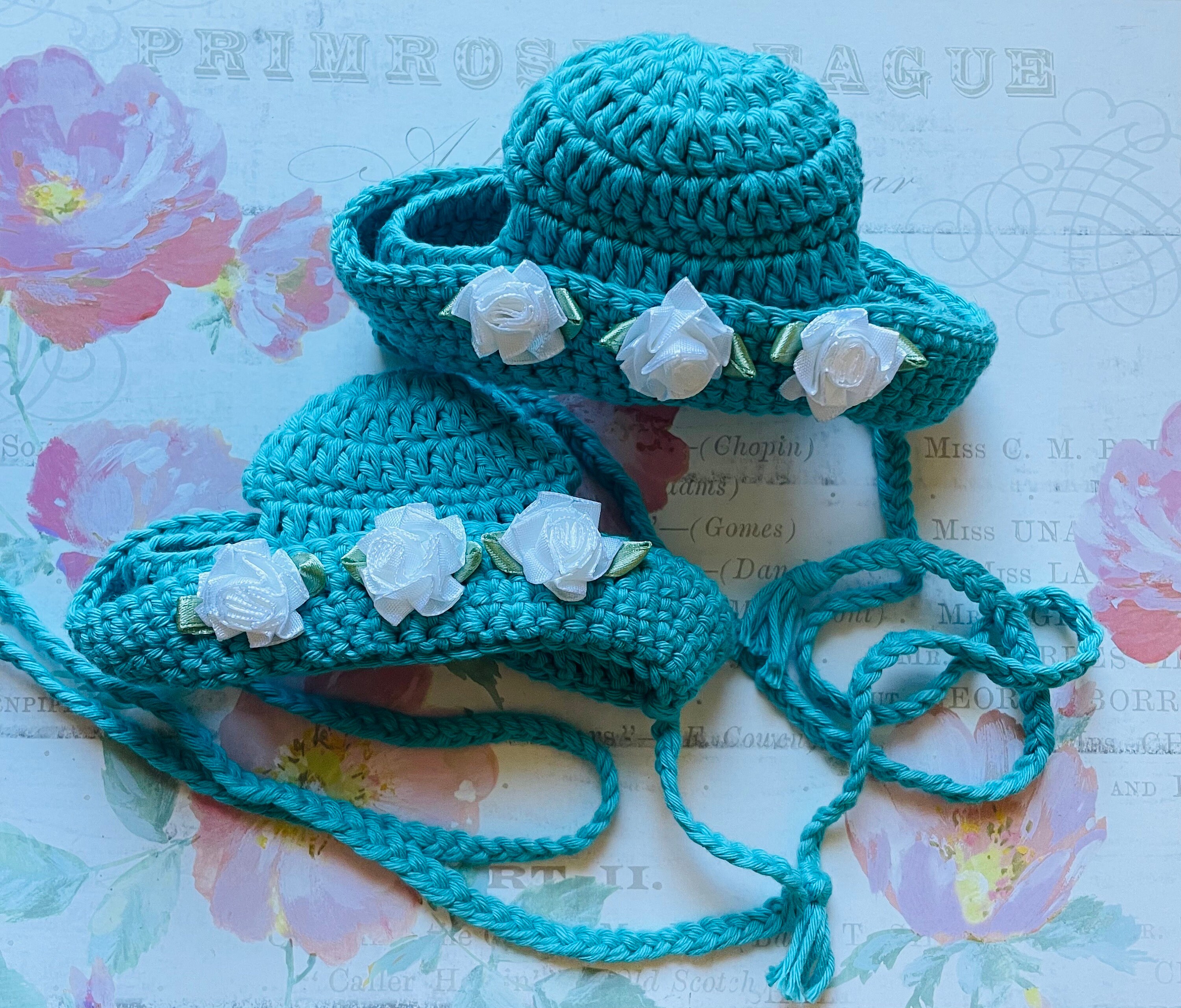 Small Hat - Chihuahua Spring Dog Hat - Handmade Crochet Hat - Dog Accessories - Small Dog Hat - Yorkie Spring Hat - Crocheted Dog Hat