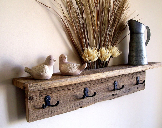 Wall Hung Coat Rack Shelf / Hat Rack / Key Rack / Towel Rack Etsy