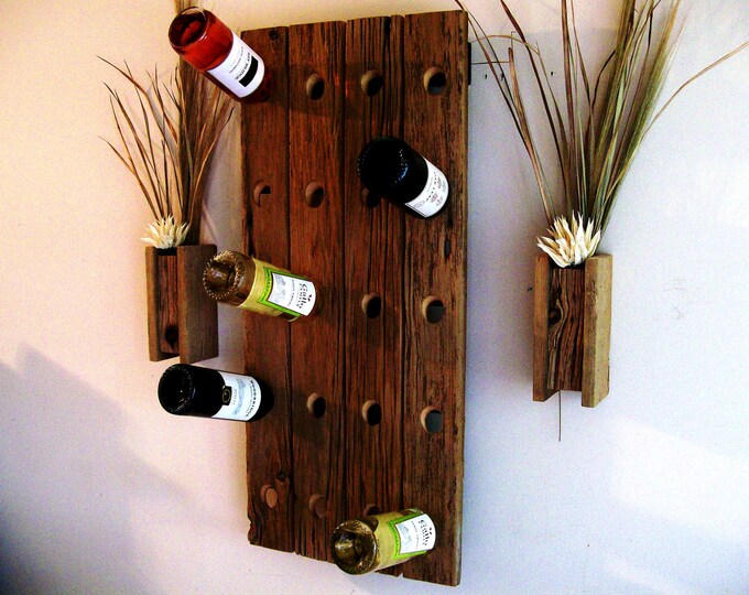 Rustic / Reclaimed / Barn Wood Wine Bottle Rack / Riddling Etsy