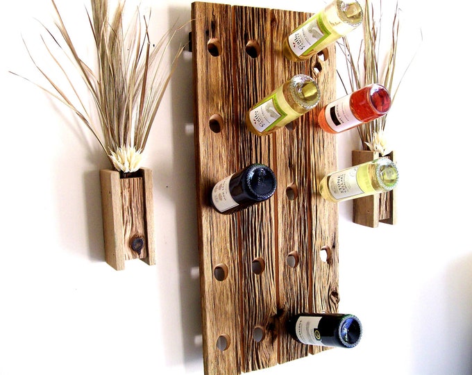Rustic / Reclaimed / Barn Wood Wine Bottle Rack / Riddling Etsy