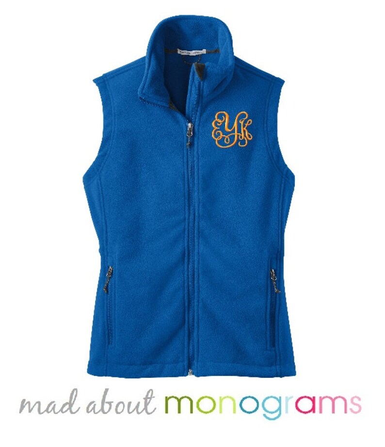 Monogrammed Fleece Vest ROYAL BLUE Vest Preppy Women's Etsy