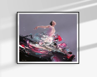 Ballerina Art Print: Abstract Ballet Dance Giclee